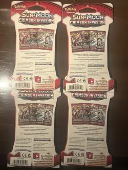 4 Pokemon TCG: Sun & Moon Crimson Invasion Sleeved Booster Packs - Image 2