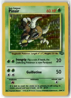 Pinsir ⭐ 9/64 Holo Rare Jungle 1999 Pokemon LP - Image 1