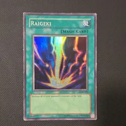Yu-Gi-Oh! Raigeki LOB-053 Legend of Blue Eyes Holo Super Rare Spell Unlimited - Image 1