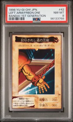 1998 YU-GI-OH! JPN BANDAI-1ST GENERATION #42 LEFT ARM OF THE FORBIDDEN ONE PSA 8 - Image 1