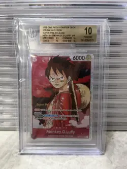 ✅2022 One Piece ST01 Super Pre-Release Monkey.D.Luffy #012 BGS 10 Pristine - Image 1