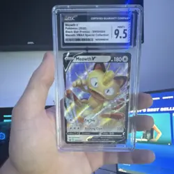 Pokemon Meowth V Black Star Promo SWSH004 Holo CGC 9.5 Graded Card 2020 - Image 1