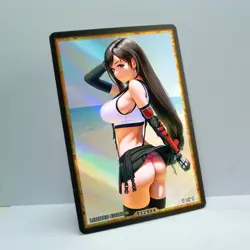 TIFA LOCKHART Waifu Anime Card LIMITED 1/1 Custom TCG Holo T12994 - Image 2