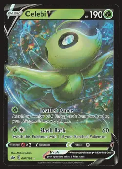 SWSH06: Chilling Reign Celebi V #007/198 Ultra Rare Pokemon Card - Image 1
