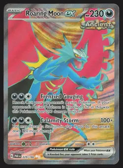 SV04: Paradox Rift Roaring Moon ex #229/182 Ultra Rare Pokemon Card - Image 1