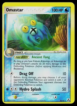 Pokemon Card - Omastar Legend Maker 23/92 Rare OFF CENTER Miscut Error - Image 1