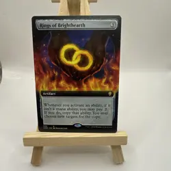 MTG Rings of Brighthearth - Foil - Extended Art, Commander Legends, Heavily Play - Image 1