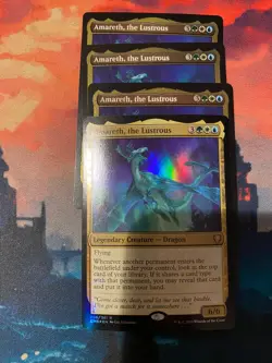 MTG Commander Legends Amareth the Lustrous Foil x 4, Three Etched - Image 1