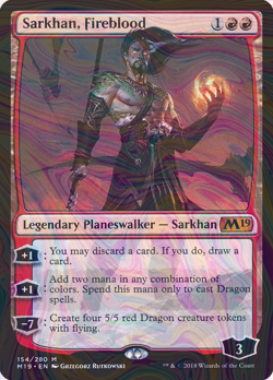 Foil Sarkhan, Fireblood - Core Set 2019 | MTG Card - Image 1