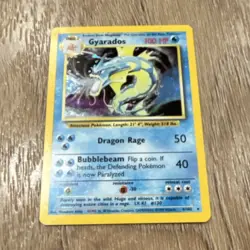 Pokemon Gyarados Base Set Holo Rare Card 6/102 100 HP English 1999 TCG - Image 1