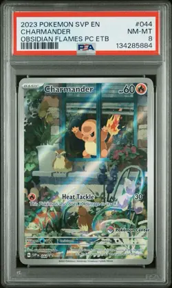 Charmander 2023 Pokemon Center Obsidian Flames ETB Exclusive PSA 8 - Image 1
