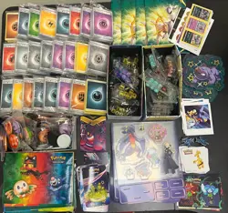 100+ Count Large Miscellaneous Pokemon TCG Lot - Coins Energy Pack Stickers Dice - Image 1