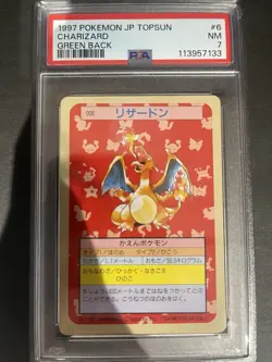 Pokemon Japanese PSA 7 Charizard Green Back 1997 Topsun #6 - Image 1