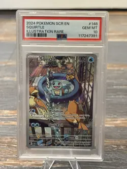 Squirtle 148/142 Sv07: Stellar Crown Holo Pokemon PSA 10 - Image 1