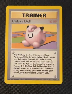 Pokemon TCG Clefairy Doll Base Set Trainer 70/102 Unlimited Rare - Image 1