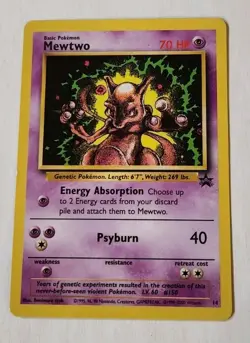 Pokemon Mewtwo Black Star Promo 14 LP - Image 1