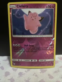 Pokemon Clefairy - Reverse Holo - SM - Cosmic Eclipse 144/236 - NM - Image 1