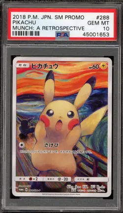 Pokemon Pikachu Scream Munch Retrospective JPN Full Art Promo 288/SM-P PSA 10 - Image 1