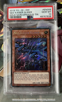 YuGiOh PSA Graded 10 Neo Kaiser Glider TN19-EN006 Secret Rare - Image 1