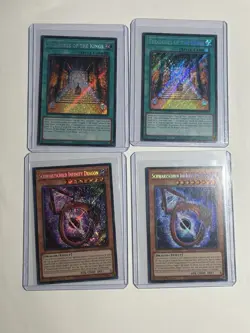 Yu-Gi-Oh! 4 Card LOT 2 Treasures of the Kings and 2 Schwarzchild Infinity Dragon - Image 1
