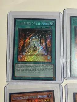 Yu-Gi-Oh! 4 Card LOT 2 Treasures of the Kings and 2 Schwarzchild Infinity Dragon - Image 2