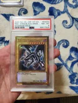 Yugioh 2020 Red-Eyes Black Dragon [MAGO-EN003] Graded PSA 8 NM-MT- Maximum Gold - Image 1