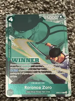 Roronoa Zoro RARE WINNER ALT ART EB02-019 ONE PIECE TCG MINT NM - Image 1