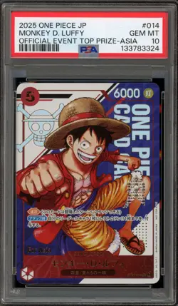 One Piece CCG Monkey.D.Luffy Official Event Top Prize ASIA JPN ST21-014 PSA 10 - Image 1
