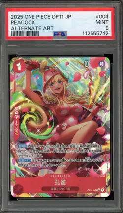 One Piece CCG Peacock Japanese Alternate Art OP11-004 PSA 9 Mint - Image 1