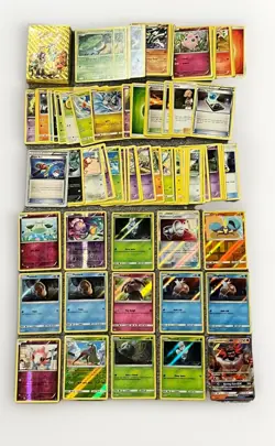 104 Pokemon Trading Cards With A Sealed Pack Of 55 Foil Character Cards - Image 1