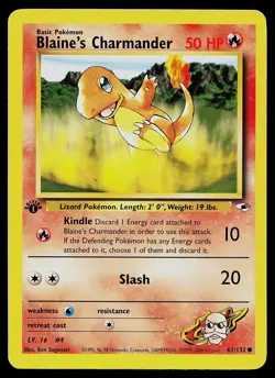Pokemon Card - Blaine's Charmander Gym Heroes 61/132 Common 1st Edition - Image 1
