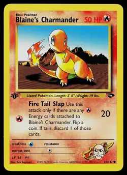 Pokemon Card - Blaine's Charmander Gym Challenge 60/132 Common 1st Edition - Image 1