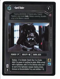 Star Wars CCG Lord Vader Dark Jedi Card by Decipher 2000 Power 7 Defense 6 - Image 3