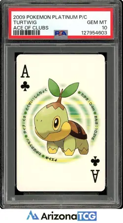 Pokemon 2009 Turtwig Ace Of Clubs Pokemon Platinum Playing Card Japanese PSA 10 - Image 1