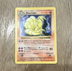 Pokemon Ninetales Base Set Holo Rare Card 12/102 80 HP English 1999 TCG - Image 1