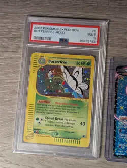 2 Pokemon Card Lot PSA 9 Butterfree Holo 2002 Expedition + Mew EX RC24/RC25 - Image 2