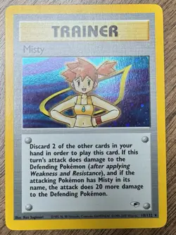 Pokemon TCG Misty Holo Rare Card 18/132 Gym Heroes Trainer 1999-2000 - Image 2