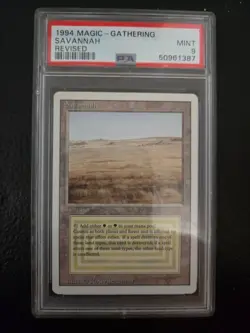 1994 magic the gathering savana graded PSA 9 Mint - Image 1