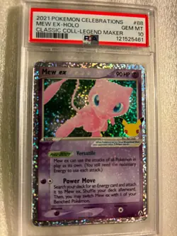 PSA 10 2021 MEW EX HOLO #88 Pokemon Celebrations Classic Coll-Legend Maker - Image 1