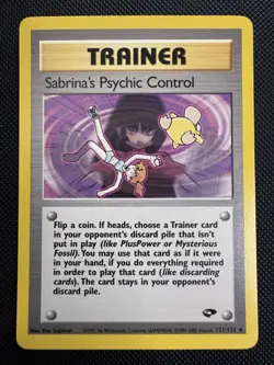 Pokemon Sabrina’s Psychic Control 121/132 Gym Challenge Trainer WOTC - Image 1