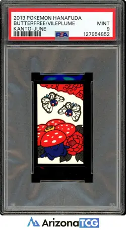 Pokemon 2013 Butterfree/Vileplume Kanto-June Pokemon Hanafuda PSA 9 - Image 1
