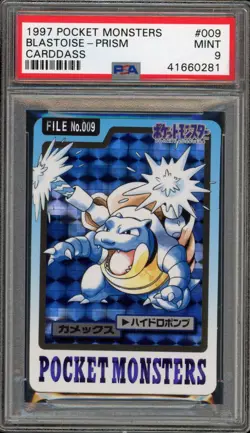 Pokemon Bandai Carddass Blastoise Japanese Prism #009 PSA 9 Mint - Image 1