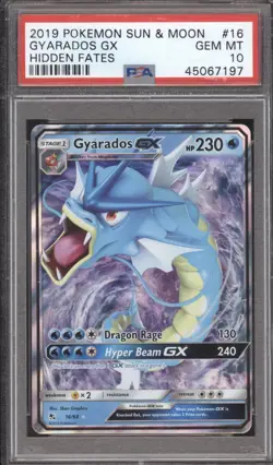 2019 Pokemon Sun & Moon Hidden Fates Gyarados GX PSA 10 #16/68 - Image 1