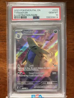 2023 POKEMON PAL EN-PALDEA EVOLVED ILLUSTRATION RARE #222 TYRANITAR PSA 10 - Image 1