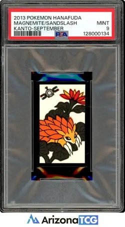 Pokemon 2013 Magnemite/Sandslash Pokemon Hanafuda Kanto-September PSA 9 - Image 1