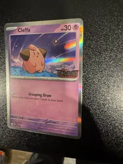 Pokemon TCG Cleffa SVP 037 Promo Pre Release Obsidian Flames Stamped Holo NM - Image 1