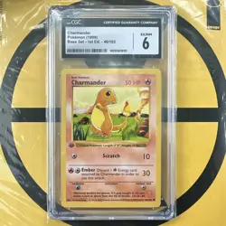 1999 Pokemon 1st Edition Shadowless Base Set Charmander 46/102 CGC 6 EX/NM - Image 1