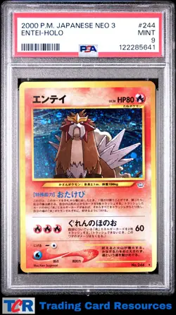 2000 Pokemon Japanese Neo 3 #244 Entei Holo PSA 9 MINT - Image 1
