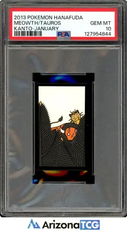Pokemon 2013 Meowth/Tauros Pokemon Hanafuda Kanto-January GEM MINT PSA 10 - Image 1