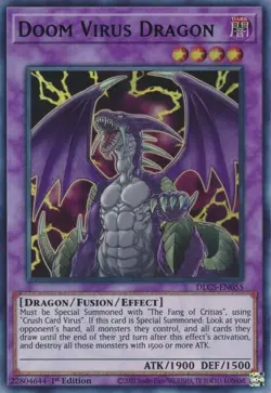Yugioh Doom Virus Dragon DLCS-EN055 1st Edition (BLUE) M/NM - Image 1
